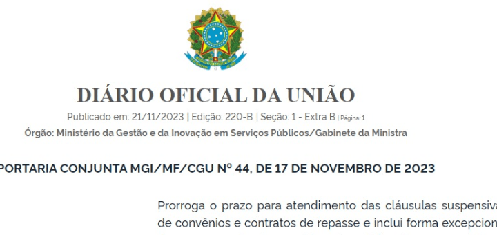 Atendimento de cláusula suspensiva de contratos até agosto foi prorrogado para 2024