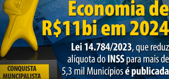 Conquista: lei que reduz alíquota do INSS para mais de 5,3 mil Municípios é publicada